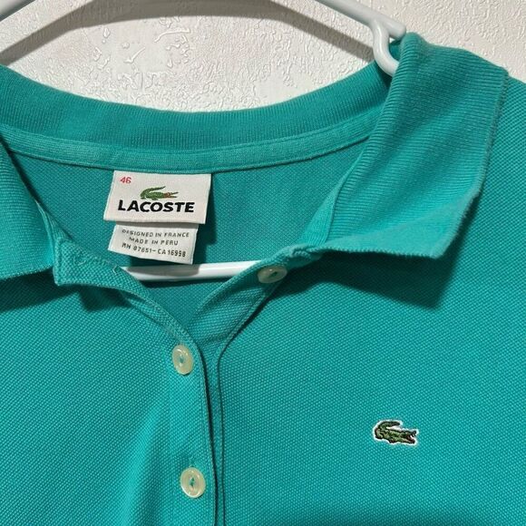Lacoste Classic Fit Polo Shirt Teal Green Size 46 - Picture 4 of 9
